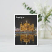Amritsar Gouden Tempel India nacht Briefkaart (Staand voorkant)