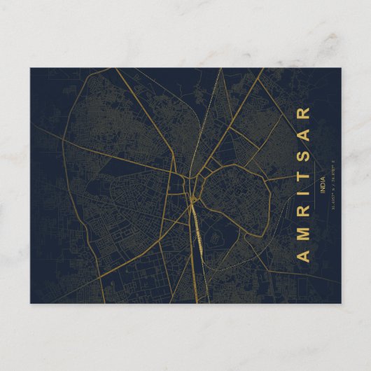 Amritsar India Stad Kaart Minimalistisch Ontwerp P (Voorkant)