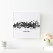 Amritsar Punjab Skyline BW Vierkante Klok (Huis)