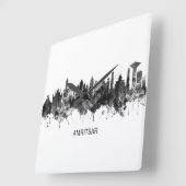 Amritsar Punjab Skyline BW Vierkante Klok (Hoek)