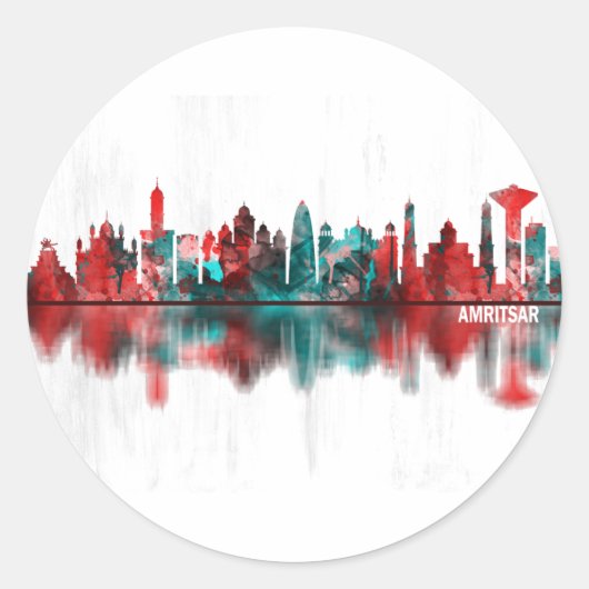Amritsar Punjab Skyline Ronde Sticker (Voorkant)