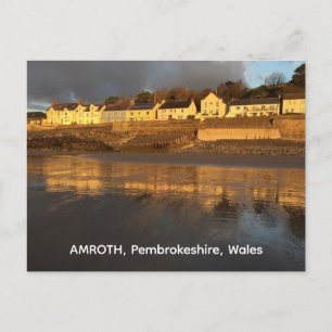 Amroth, Pembrokeshire, Wales Lichten op het strand Briefkaart