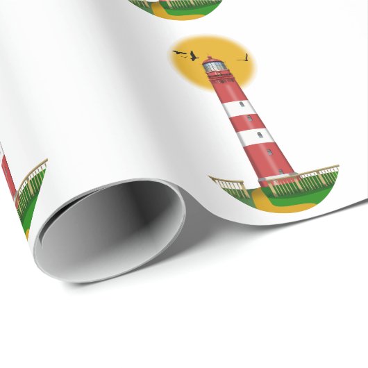Amrum Lighthouse Duitsland Cadeaupapier (Rol Hoek)