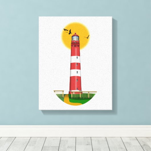 Amrum Lighthouse Duitsland Canvas Afdruk (Insitu (Houten vloer))