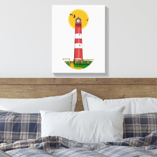 Amrum Lighthouse Duitsland Canvas Afdruk (Insitu (Slaapkamer))