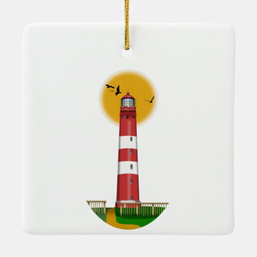 Amrum Lighthouse Duitsland Keramisch Ornament (Achterkant)