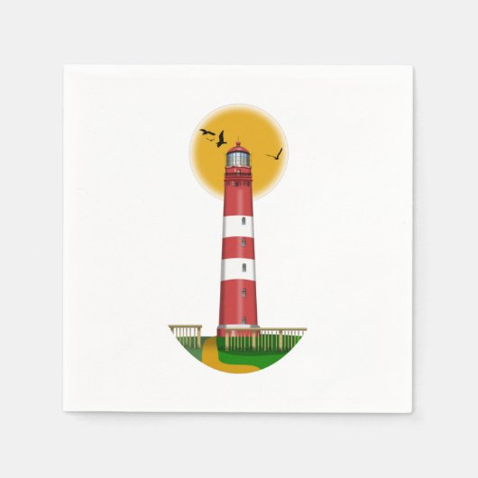 Amrum Lighthouse Duitsland Servet (Voorkant)