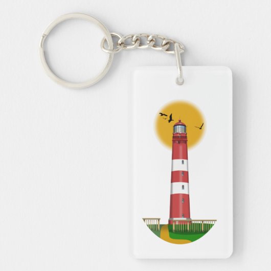 Amrum Lighthouse Duitsland Sleutelhanger (Voorkant)