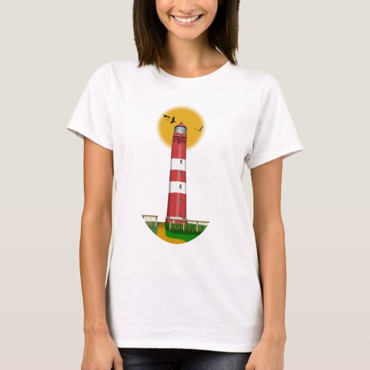 Amrum Lighthouse Duitsland T-shirt (Voorkant)