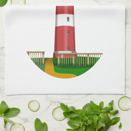 Amrum Lighthouse Duitsland Theedoek (Gevouwen)