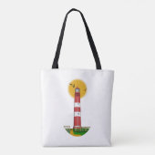 Amrum Lighthouse Duitsland Tote Bag (Achterkant)