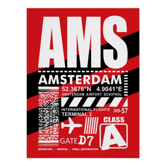 AMS Amsterdam Airport Perfect Poster (Voorkant)