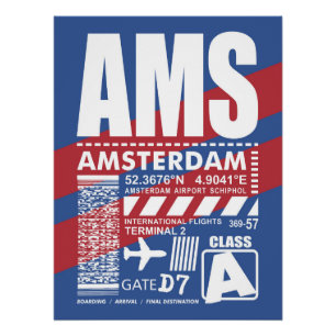 AMS Amsterdam Airport Perfect Poster