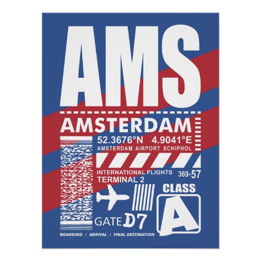 AMS Amsterdam Airport Perfect Poster (Voorkant)