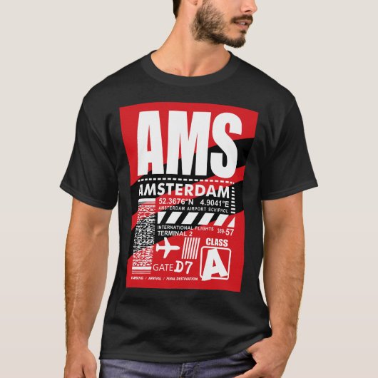 AMS Amsterdam Airport T-shirt (Voorkant)