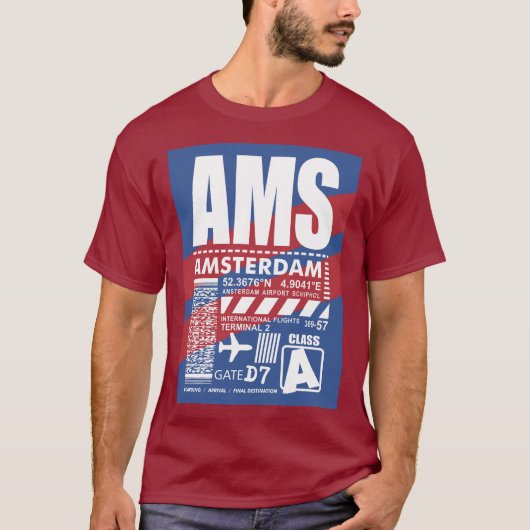 AMS Amsterdam Airport T-shirt (Voorkant)