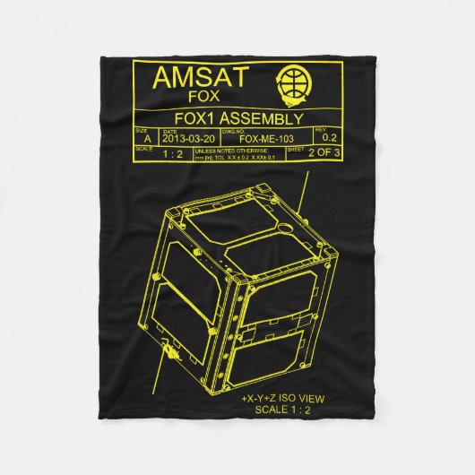 AMSAT Fox-1 Assembly Blanket Fleece Deken (Voorkant)