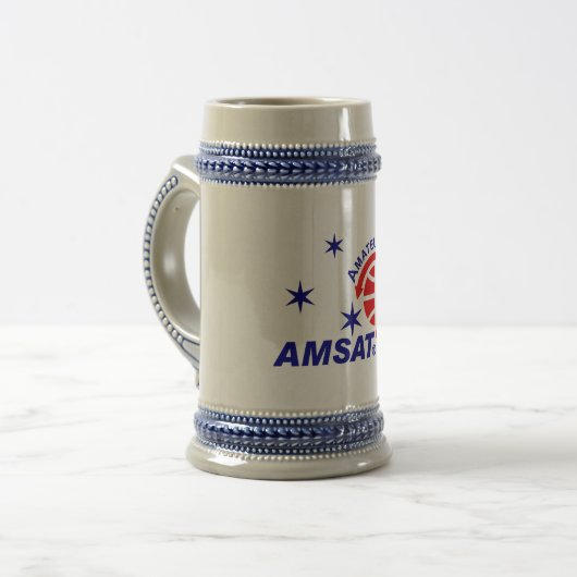 AMSAT Logo Beer Stein Bierpul (Voorkant links)