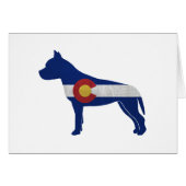 AmStaff Dog Colorado Flag Silhouette Card (Voorkant Horizontaal)