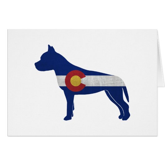AmStaff Dog Colorado Flag Silhouette Card (Voorkant Horizontaal)