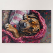 AmStaff Dog Cozy Valentine's Day Snuggle Legpuzzel (Horizontaal)