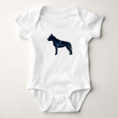 Amstaff Dog Silhouette Black Waterverf Romper (Voorkant)