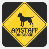Amstaff kruising [Xing] Vierkante Sticker (Voorkant)
