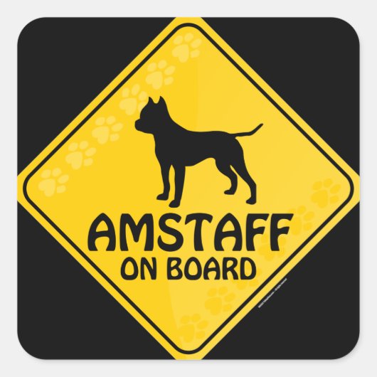 Amstaff kruising [Xing] Vierkante Sticker (Voorkant)