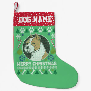 Amstaff Pit Bull Breed Ugly KerstSweater Kleine Kerstsok