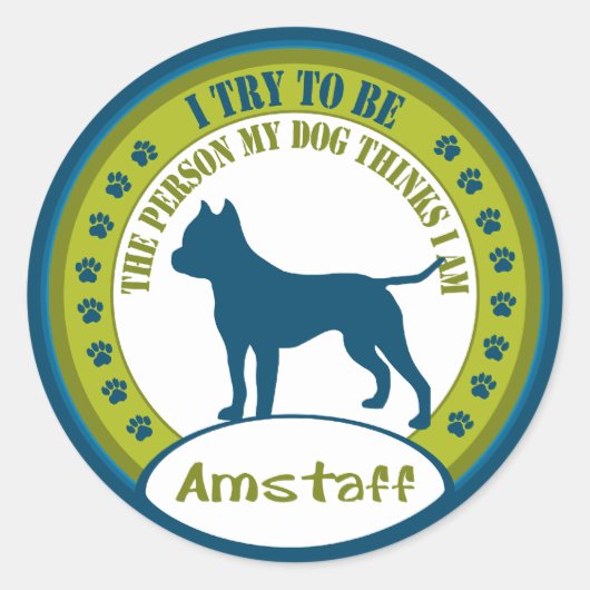 Amstaff Ronde Sticker (Voorkant)