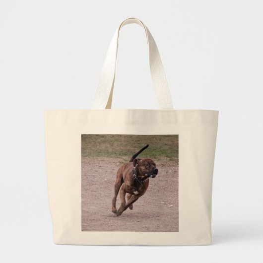 Amstaff running grote tote bag (Voorkant)