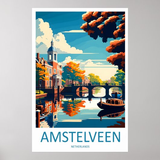 Amstelveen Vintage Reisposter Ski Nationaal Park Poster (Voorkant)