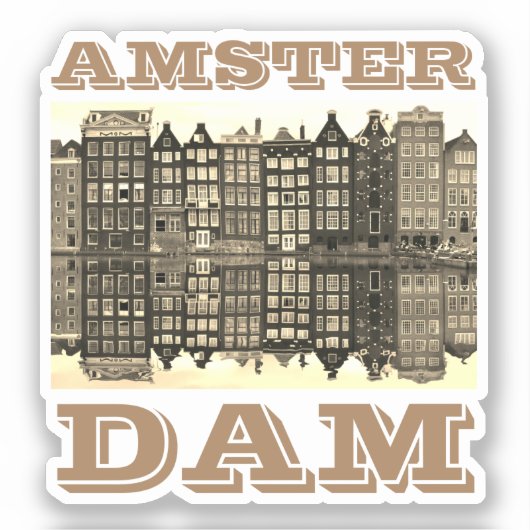 Amster Dam Poster Sticker (Voorkant)