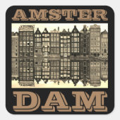 Amster Dam Poster Vierkante Sticker (Voorkant)