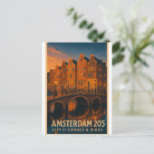 Amsterdam 2025 – City of Canals & Bikes Briefkaart (Staand voorkant)