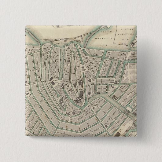 Amsterdam 2 vierkante button 5,1 cm (Voorkant)