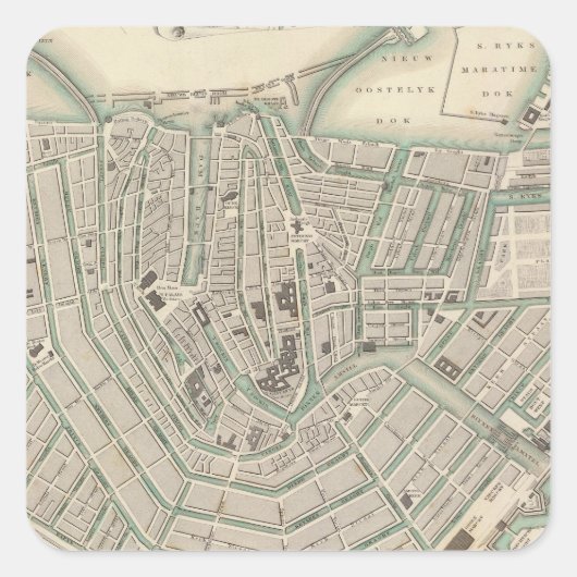 Amsterdam 2 vierkante sticker (Voorkant)