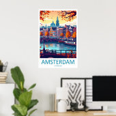 Amsterdam 2Vintage Reisposter Ski Nationaal Park Poster (Thuiskantoor)