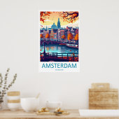 Amsterdam 2Vintage Reisposter Ski Nationaal Park Poster (Keuken)