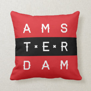 Amsterdam 3 Typografische Pillow Kussen