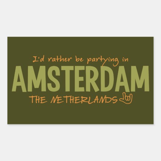 AMSTERDAM aangepaste kleur stickers (Voorkant)