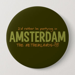 AMSTERDAM aangepaste kleurenknop, enorm Ronde Button 4,0 Cm