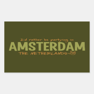 AMSTERDAM aangepaste kleurenstickers Rechthoekige Sticker