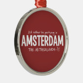 AMSTERDAM aangepaste kleursiernaam Metalen Ornament (Rechts)