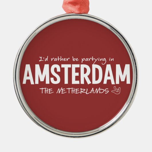 AMSTERDAM aangepaste kleursiernaam Metalen Ornament (Voorkant)