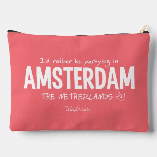AMSTERDAM aangepaste naam & kleur Etui (Achterkant)