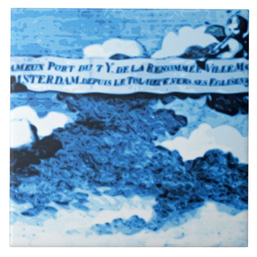 Amsterdam Antiek Scheepswerftware  Kijk A4 Tegeltje (Voorkant)