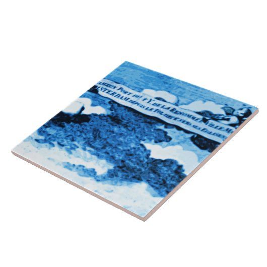 Amsterdam Antiek Scheepswerftware  Kijk A4 Tegeltje (Zijkant)