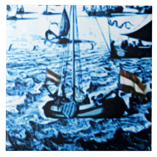 Amsterdam Antiek Scheepswerftware  Kijk C4 Tegeltje (Voorkant)