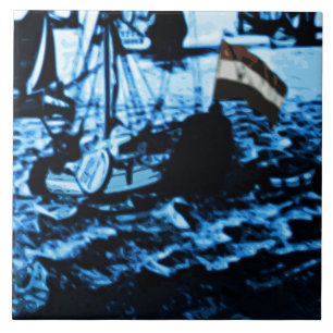 Amsterdam Antiek Scheepswerftware  Kijk C5 Tegeltje